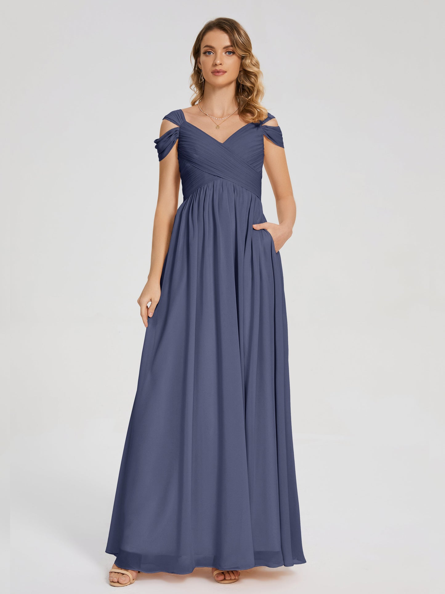 Charlee Straps Side Slit Empire Bridesmaid Dress