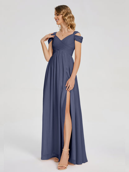 Charlee Straps Side Slit Empire Bridesmaid Dress