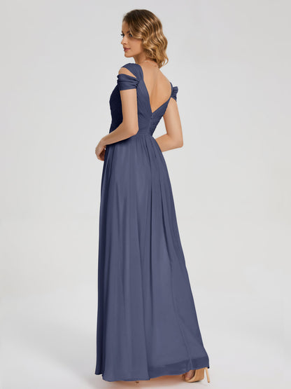 Charlee Straps Side Slit Empire Bridesmaid Dress