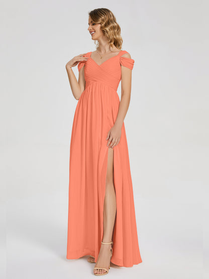 Charlee Straps Side Slit Empire Bridesmaid Dress