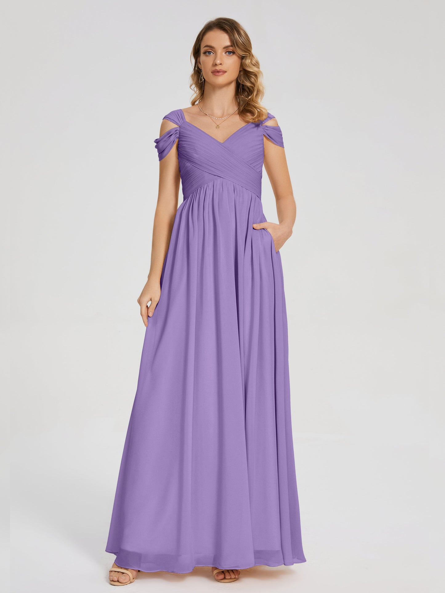 Charlee Straps Side Slit Empire Bridesmaid Dress