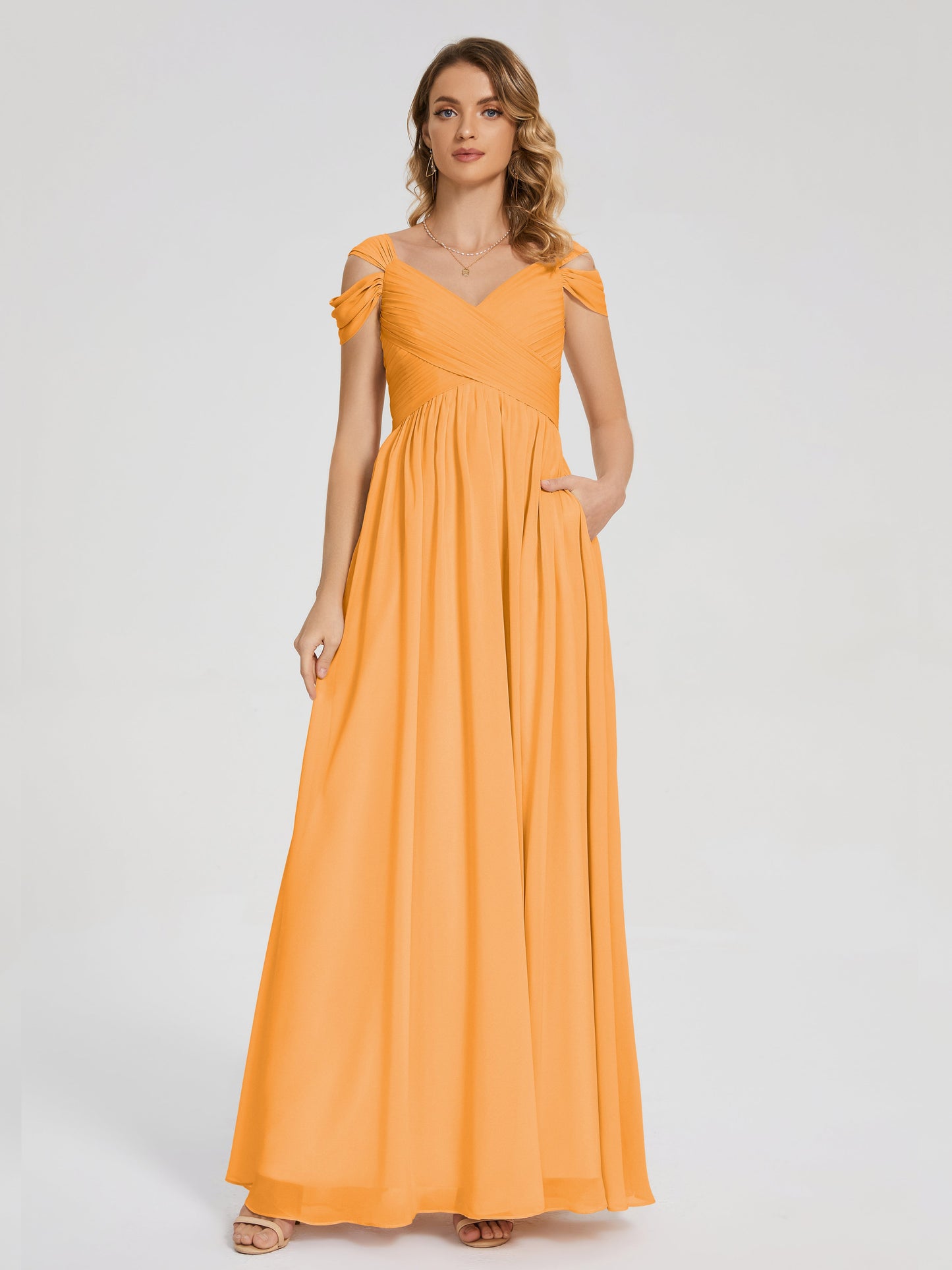 Charlee Straps Side Slit Empire Bridesmaid Dress
