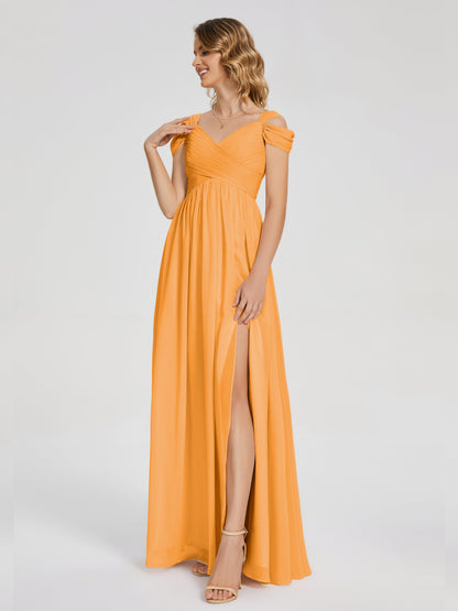 Charlee Straps Side Slit Empire Bridesmaid Dress
