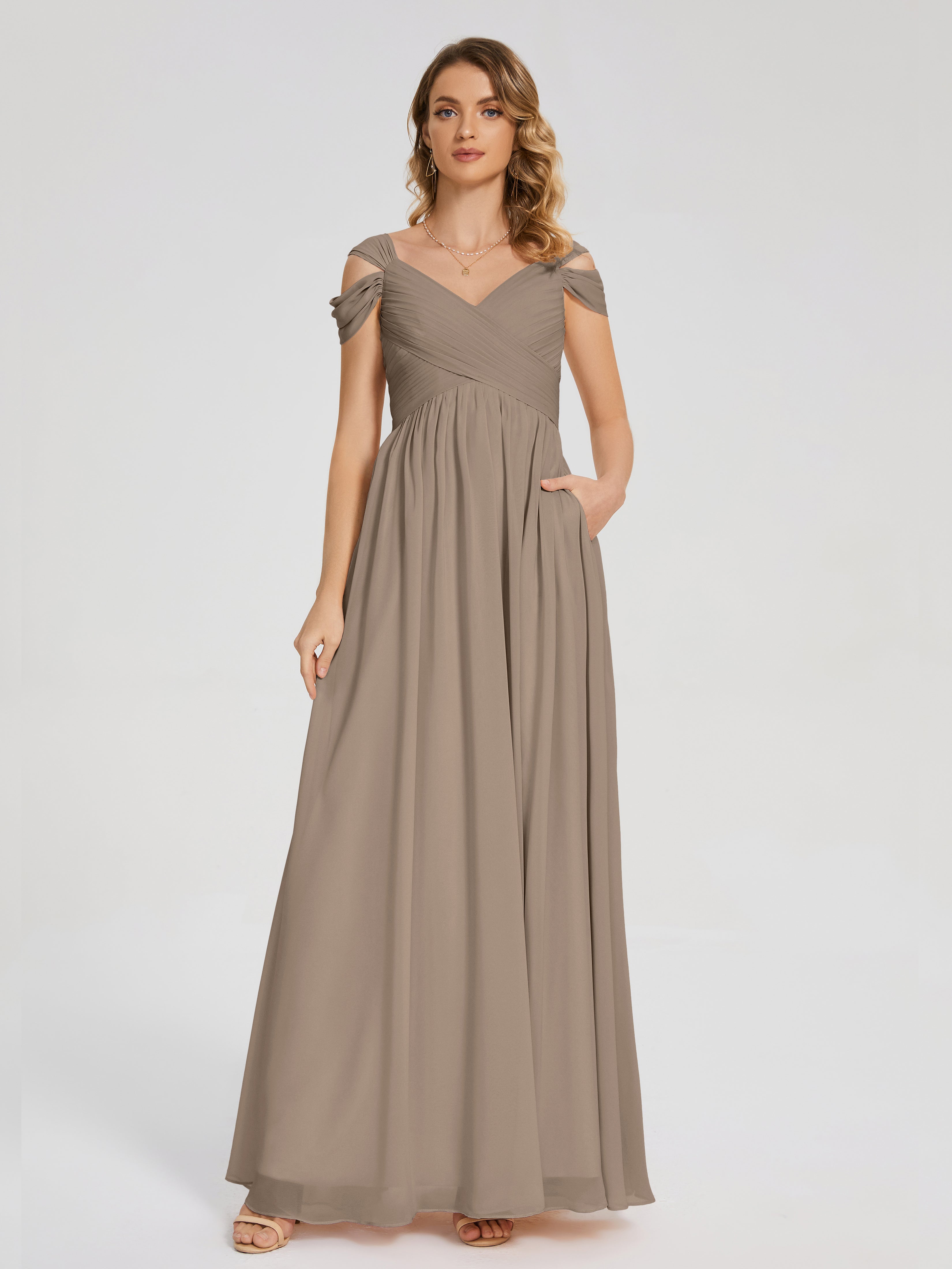Charlee Straps Side Slit Empire Bridesmaid Dress