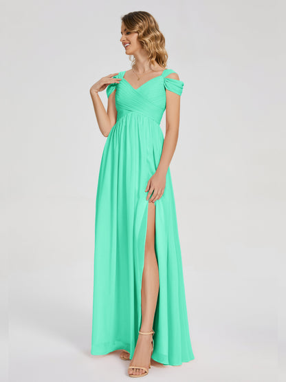Charlee Straps Side Slit Empire Bridesmaid Dress
