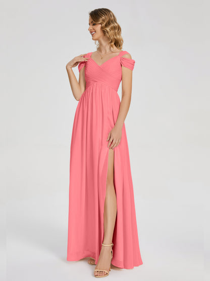 Charlee Straps Side Slit Empire Bridesmaid Dress
