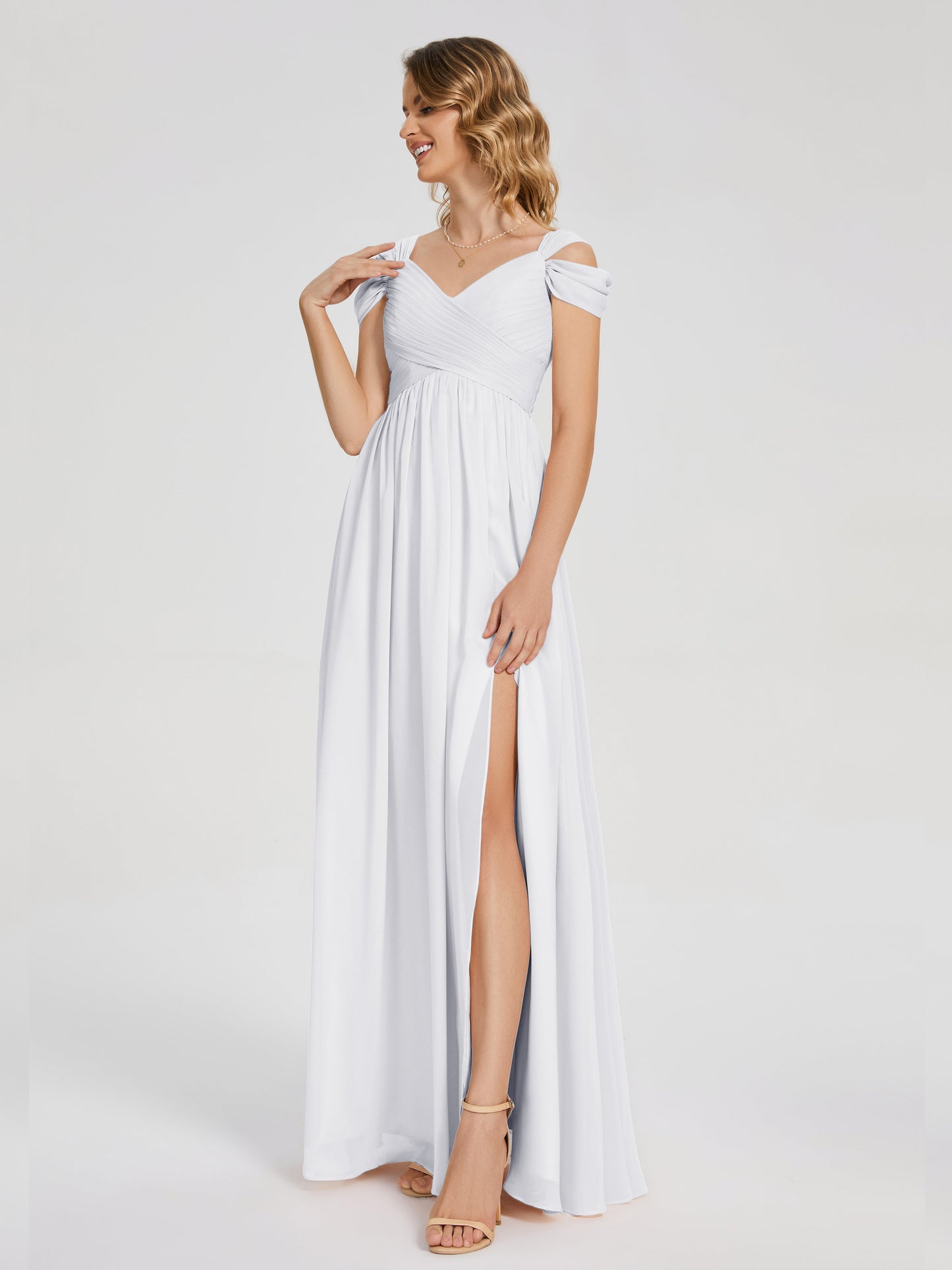 Charlee Straps Side Slit Empire Bridesmaid Dress