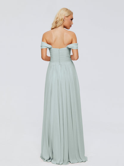 Trinity Off-The-Shoulder Chiffon Bridesmaid Dresses