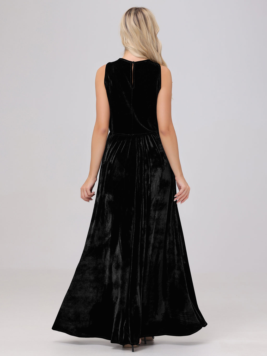 Two-Pieces A-Line Sleeveless Velvet Bridesmaid Dresses