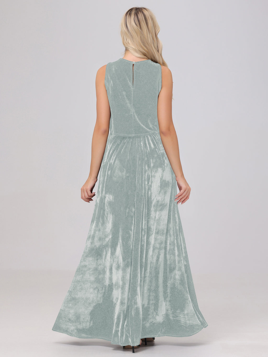 Two-Pieces A-Line Sleeveless Velvet Bridesmaid Dresses