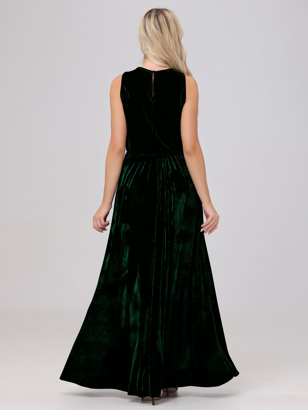 Two-Pieces A-Line Sleeveless Velvet Bridesmaid Dresses