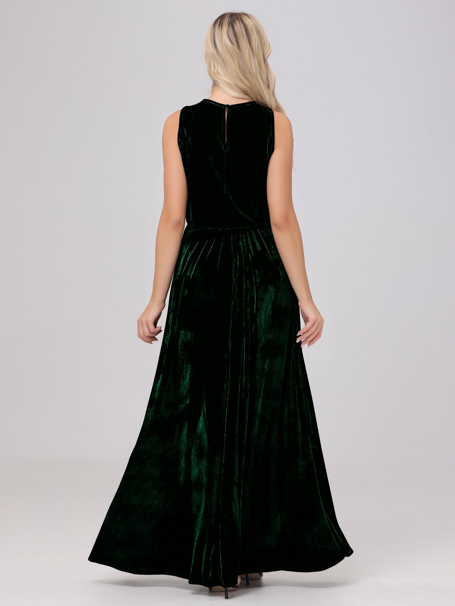 Two-Pieces A-Line Sleeveless Velvet Bridesmaid Dresses