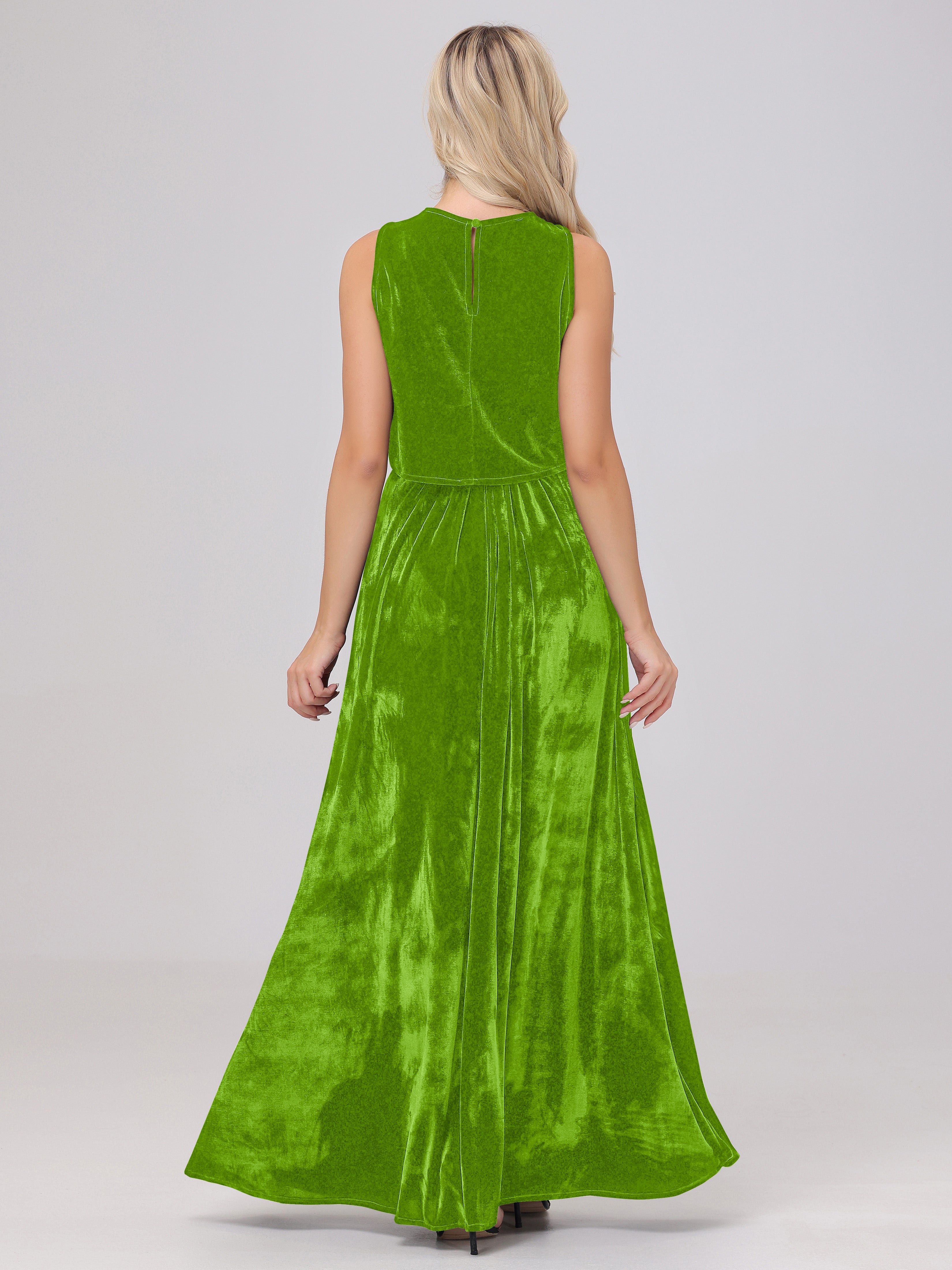 Two-Pieces A-Line Sleeveless Velvet Bridesmaid Dresses
