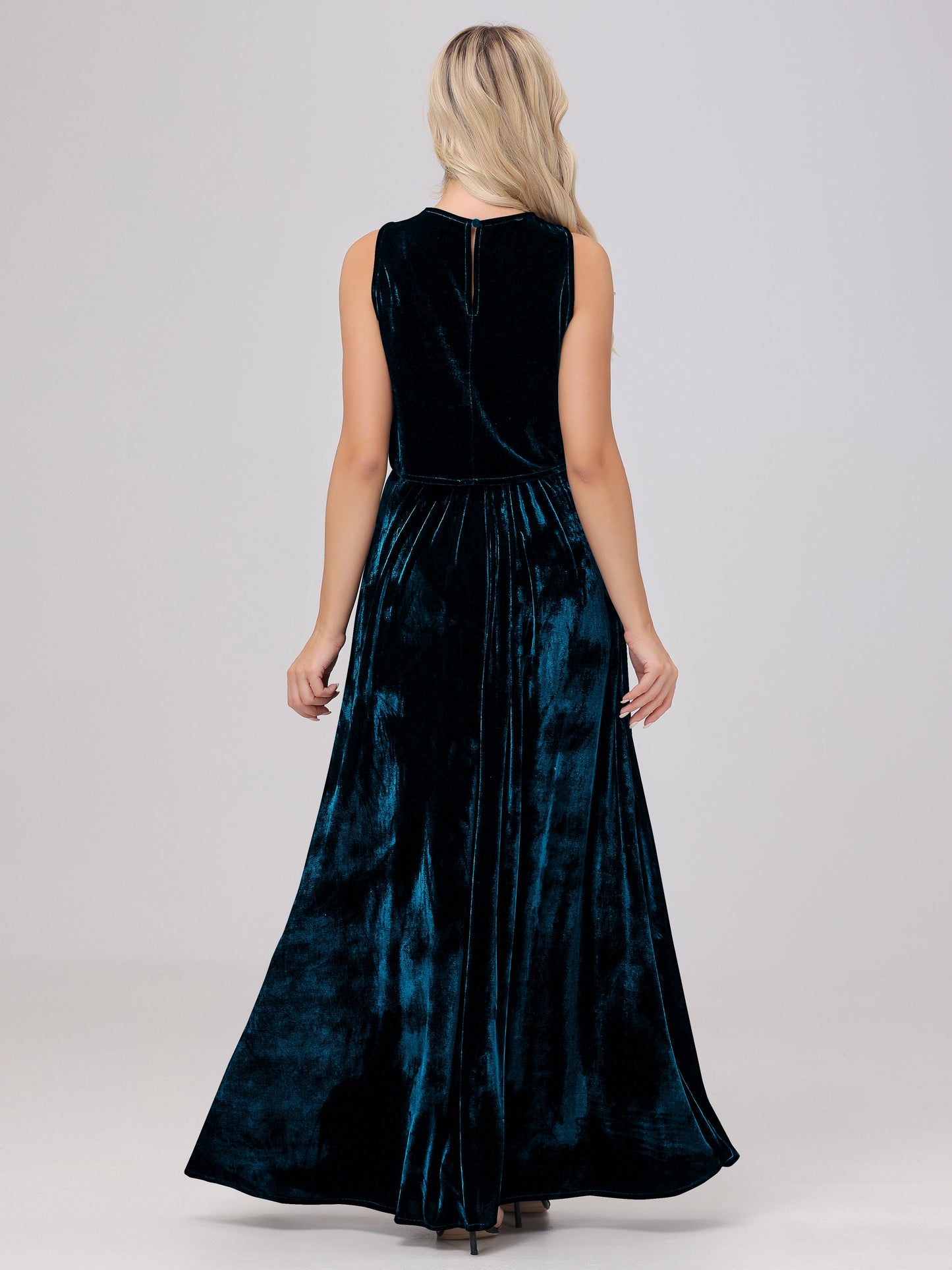 Two-Pieces A-Line Sleeveless Velvet Bridesmaid Dresses