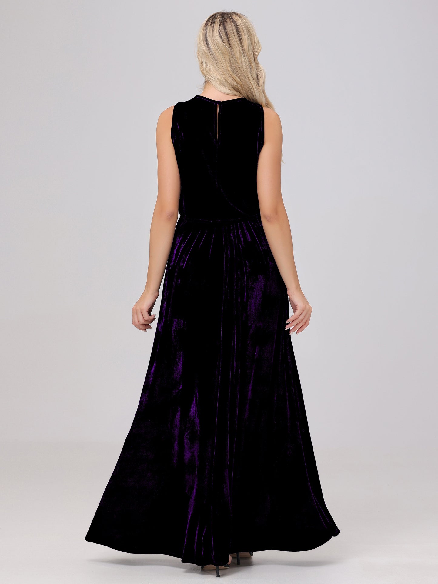 Two-Pieces A-Line Sleeveless Velvet Bridesmaid Dresses