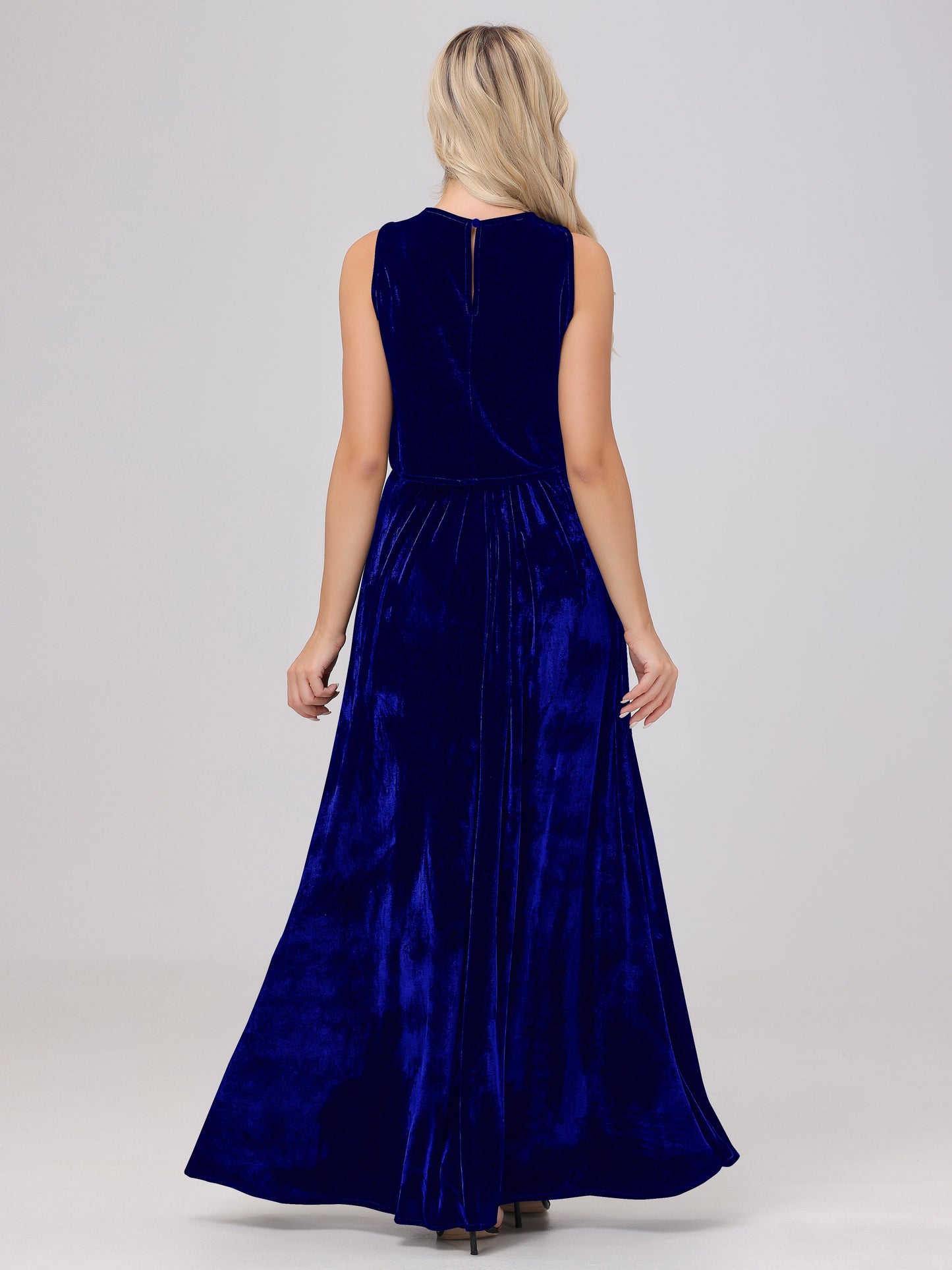 Two-Pieces A-Line Sleeveless Velvet Bridesmaid Dresses
