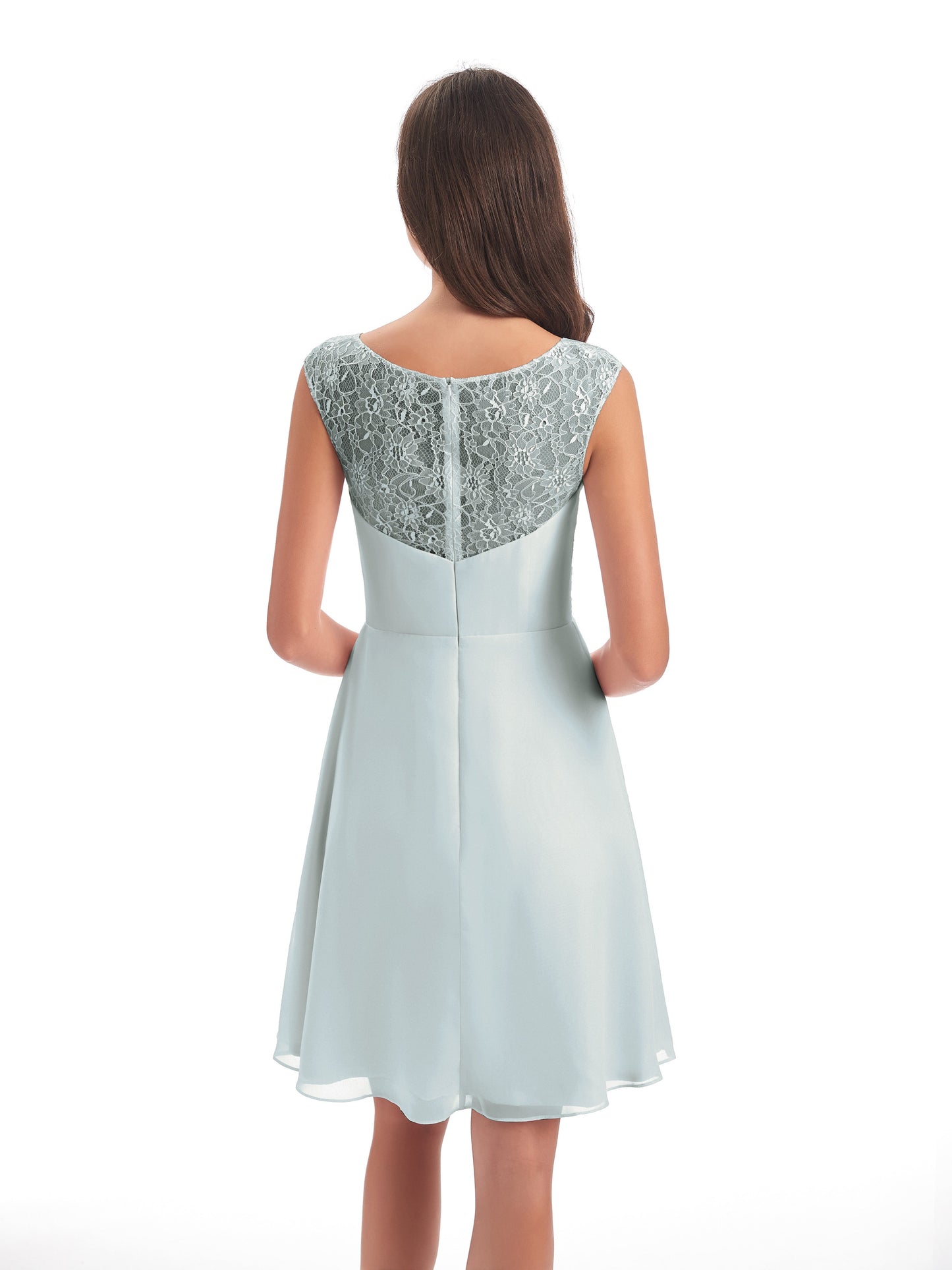 Zendaya Knee Length V-neck Chiffon Bridesmaid Dresses