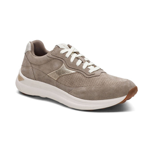 Aetrex Emily Womens Lace Up Sneaker Taupe