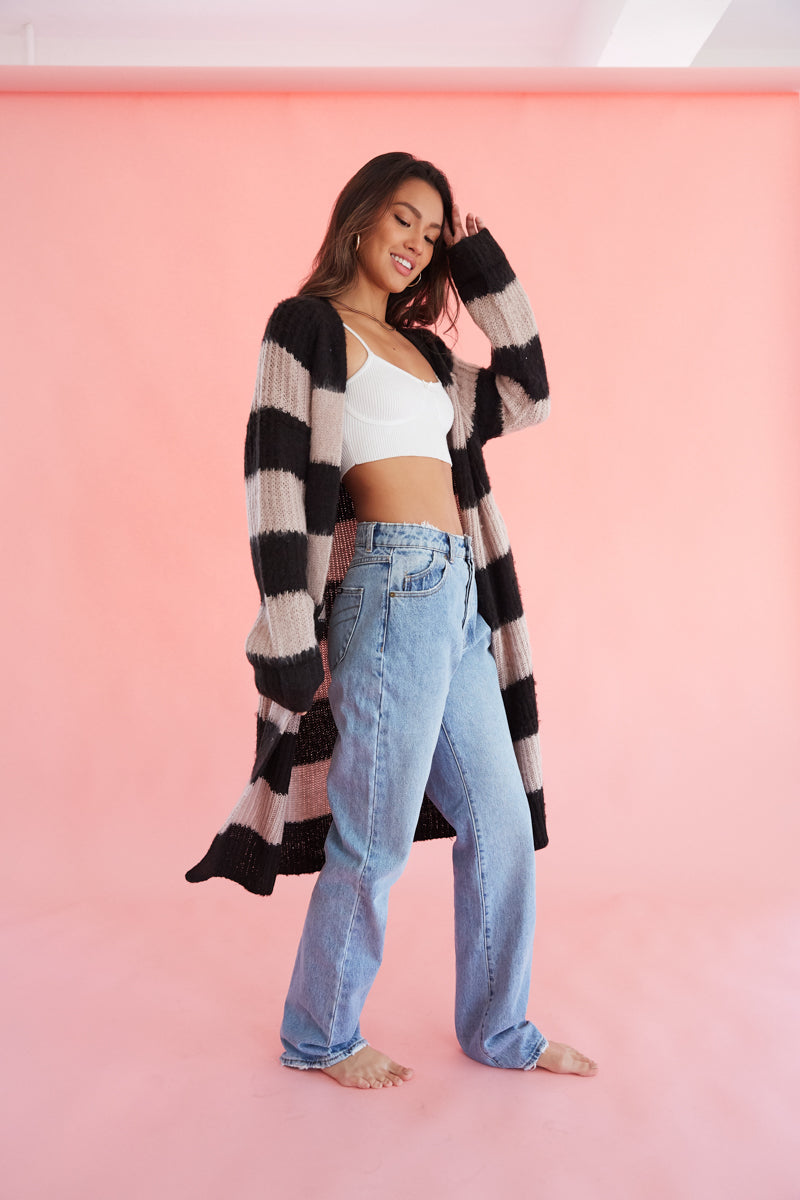 Alexis Striped Sweater Duster