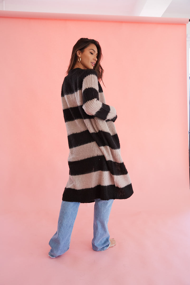 Alexis Striped Sweater Duster