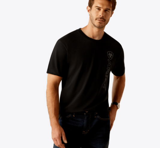 Ariat Mens Vertical Logo Short Sleeve T Shirt