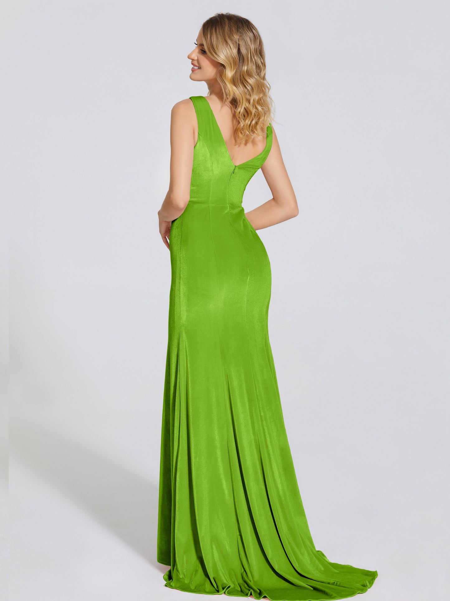 Rebecca Bateau Neck Velvet Trumpet Bridesmaid Dress