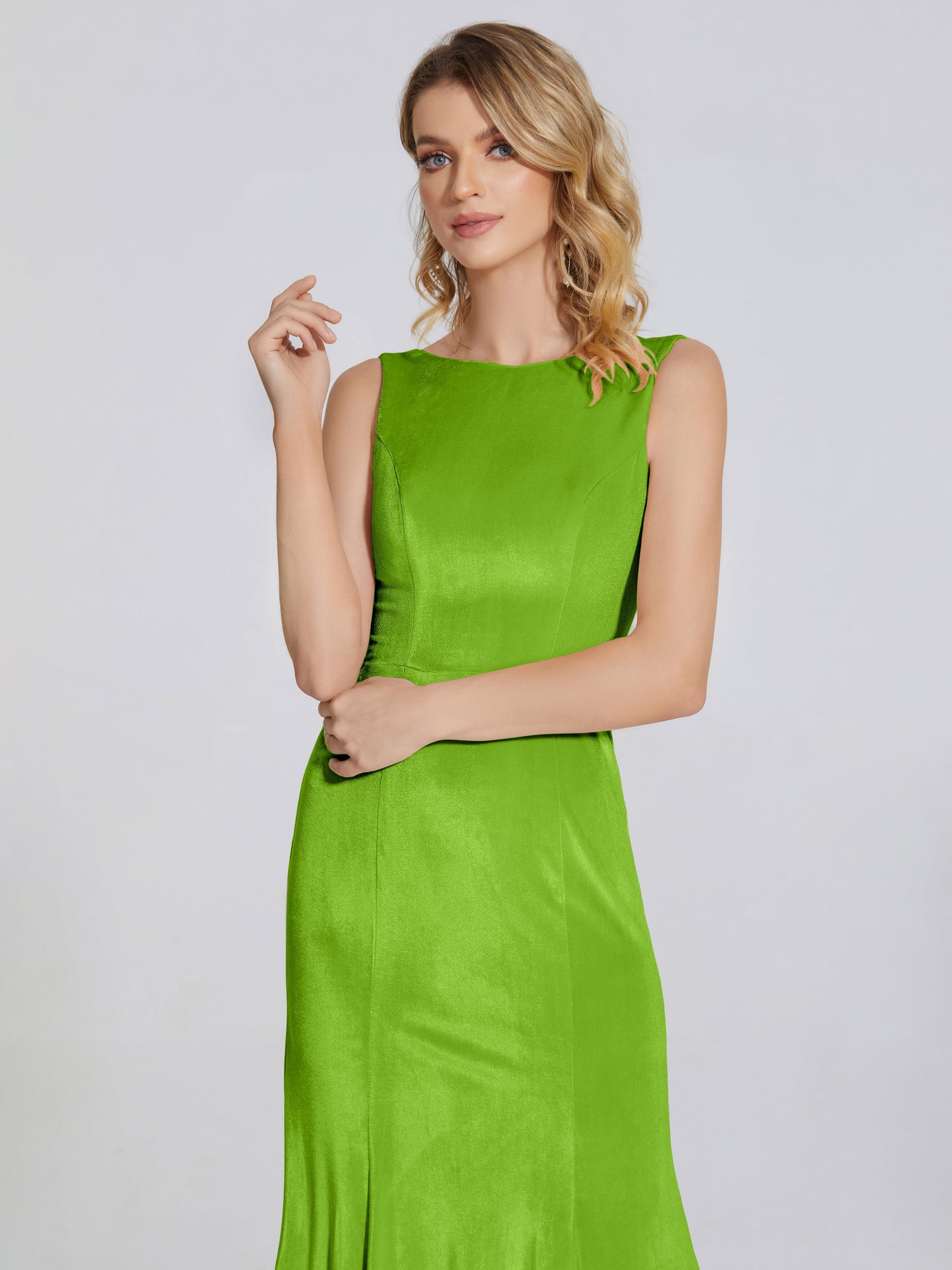 Rebecca Bateau Neck Velvet Trumpet Bridesmaid Dress