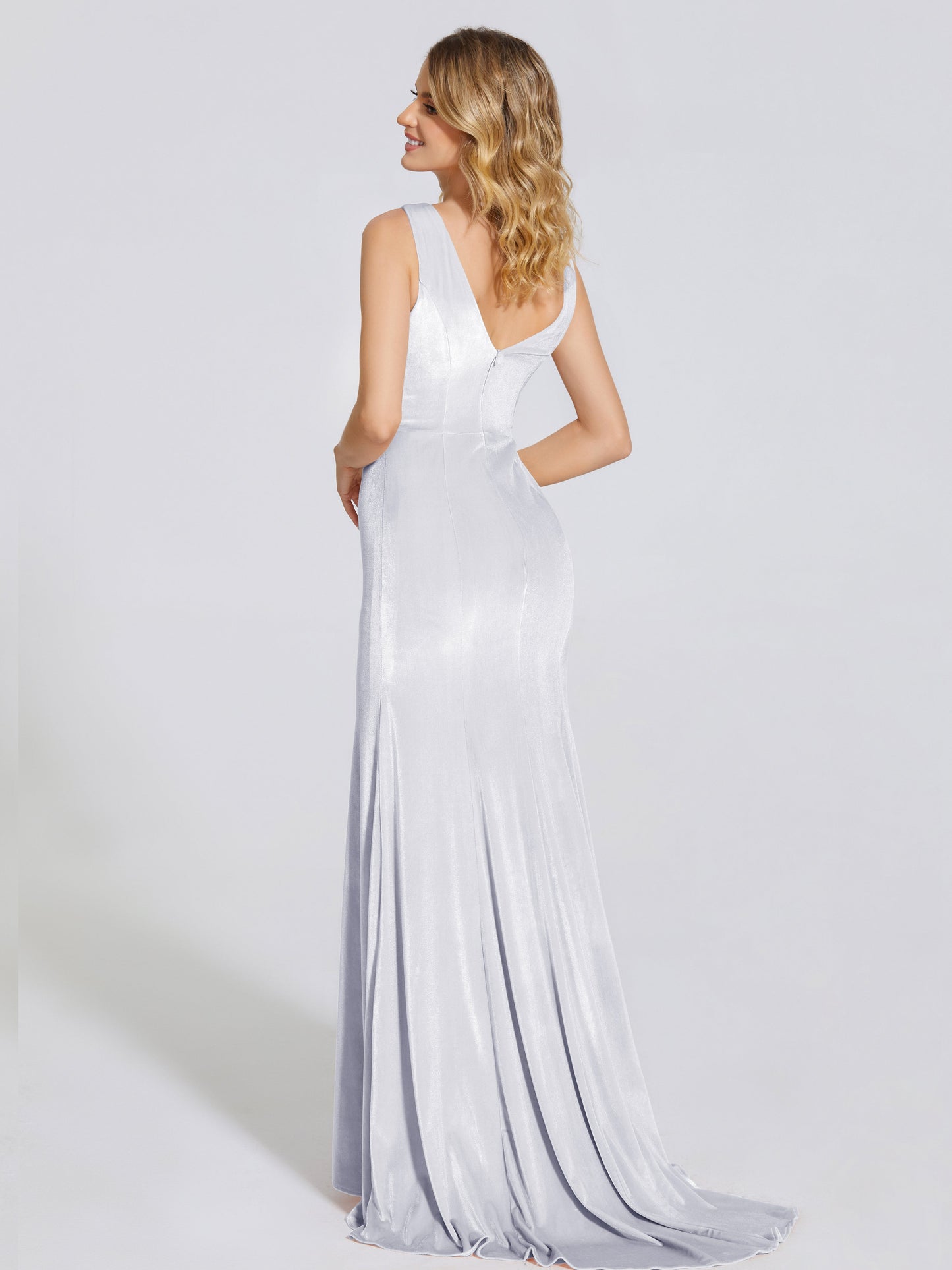 Rebecca Bateau Neck Velvet Trumpet Bridesmaid Dress