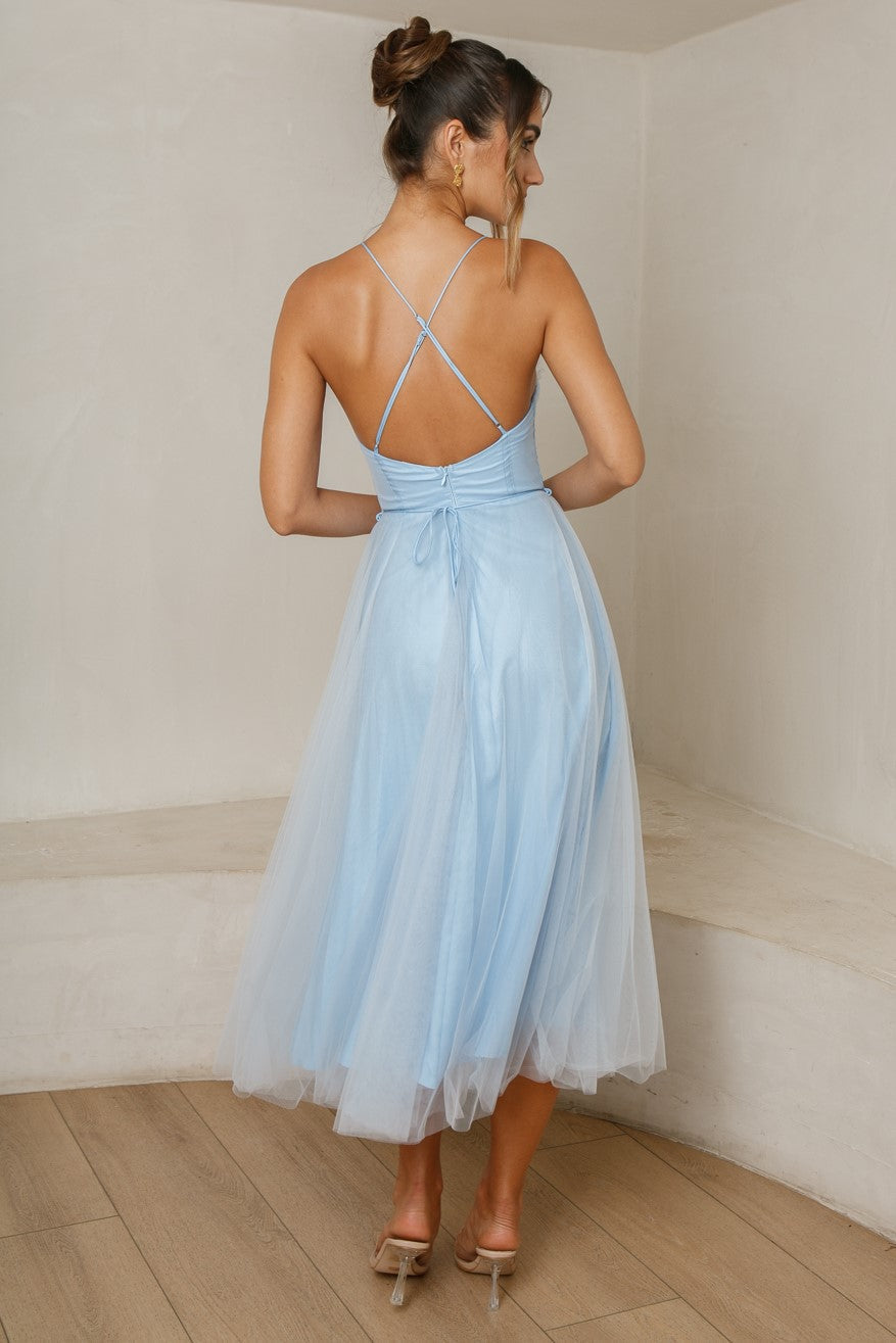 Belle Midi Dress - Blue