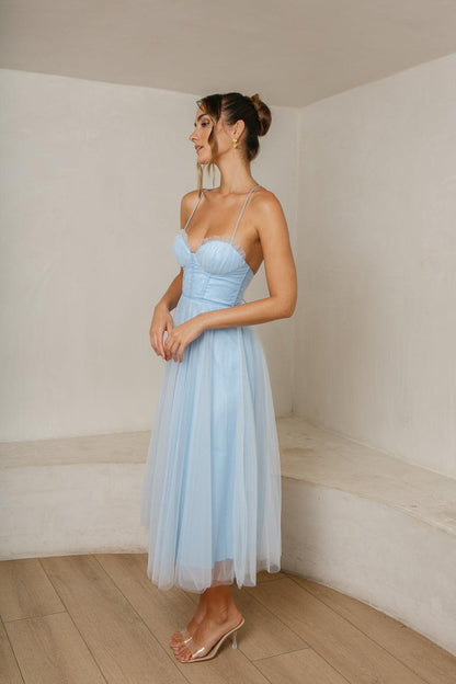 Belle Midi Dress - Blue