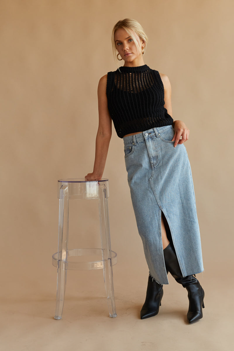 Hayden Denim Midi Skirt