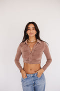 Glendale Collared Crop Top