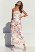 Calante Slip Dress - White/Orange
