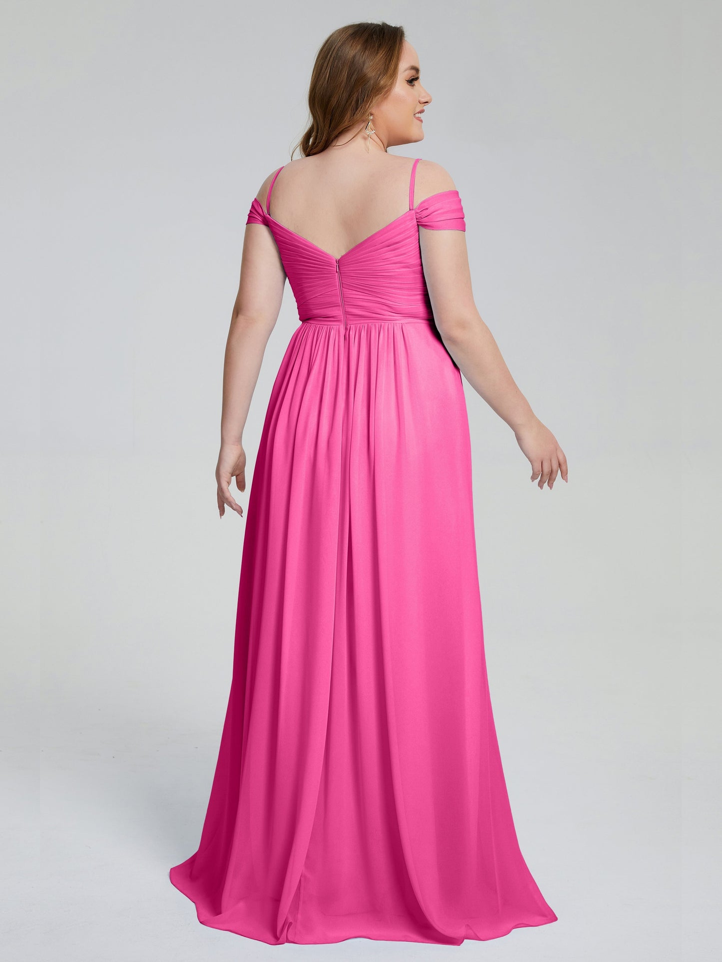 Catherine Elegant Straps Split Plus Size Bridesmaid Dresses
