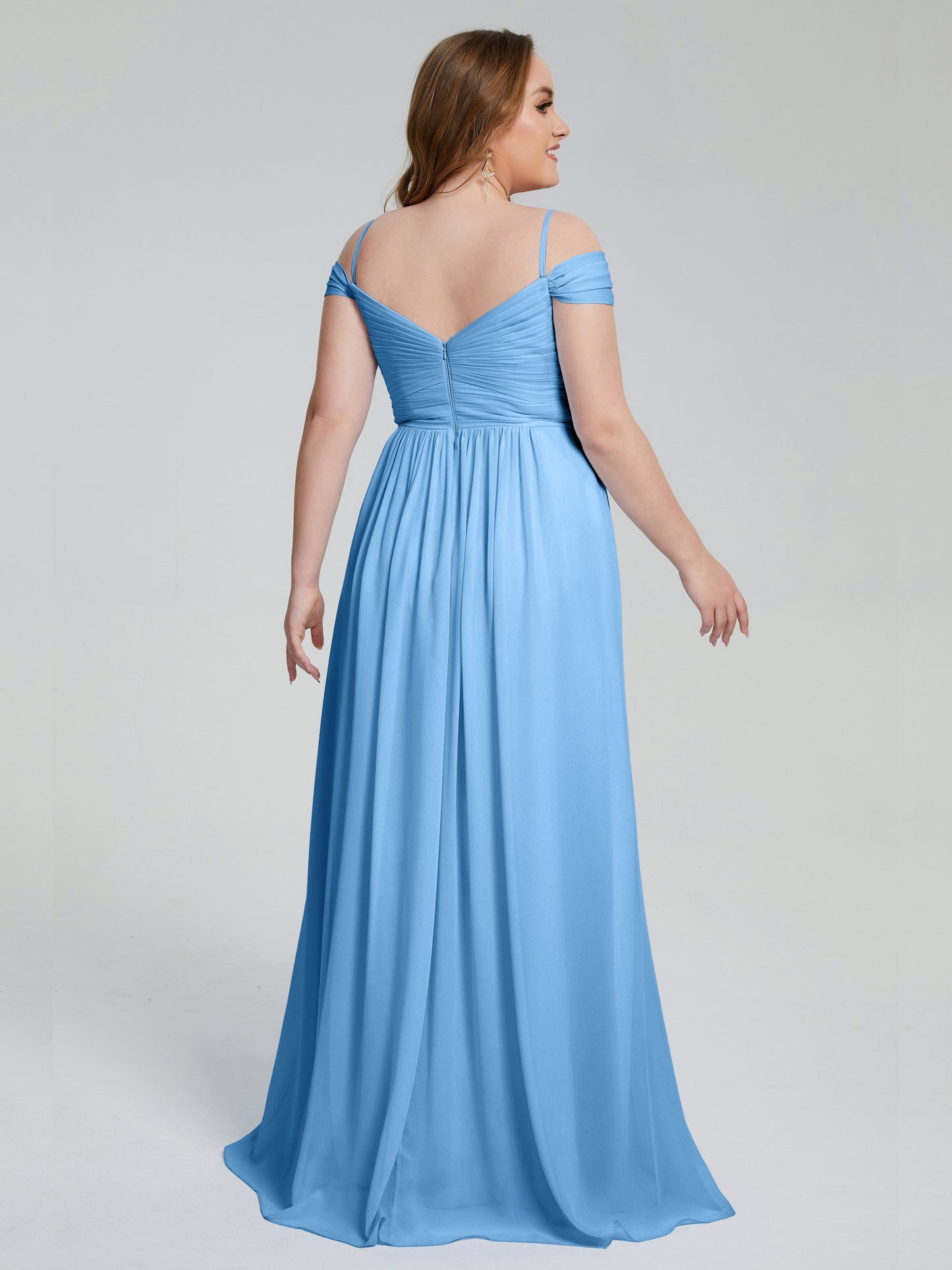 Catherine Elegant Straps Split Plus Size Bridesmaid Dresses