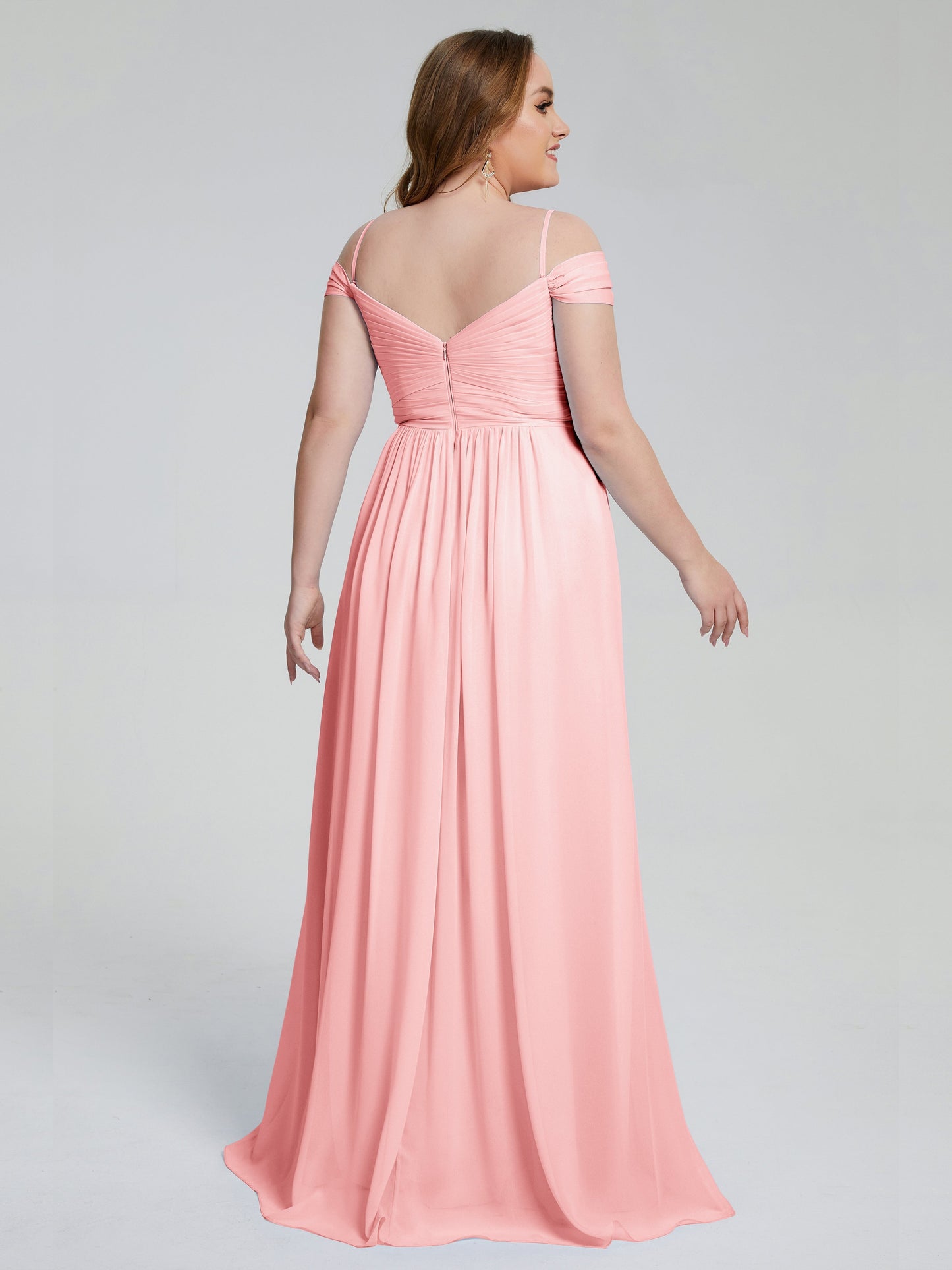 Catherine Elegant Straps Split Plus Size Bridesmaid Dresses