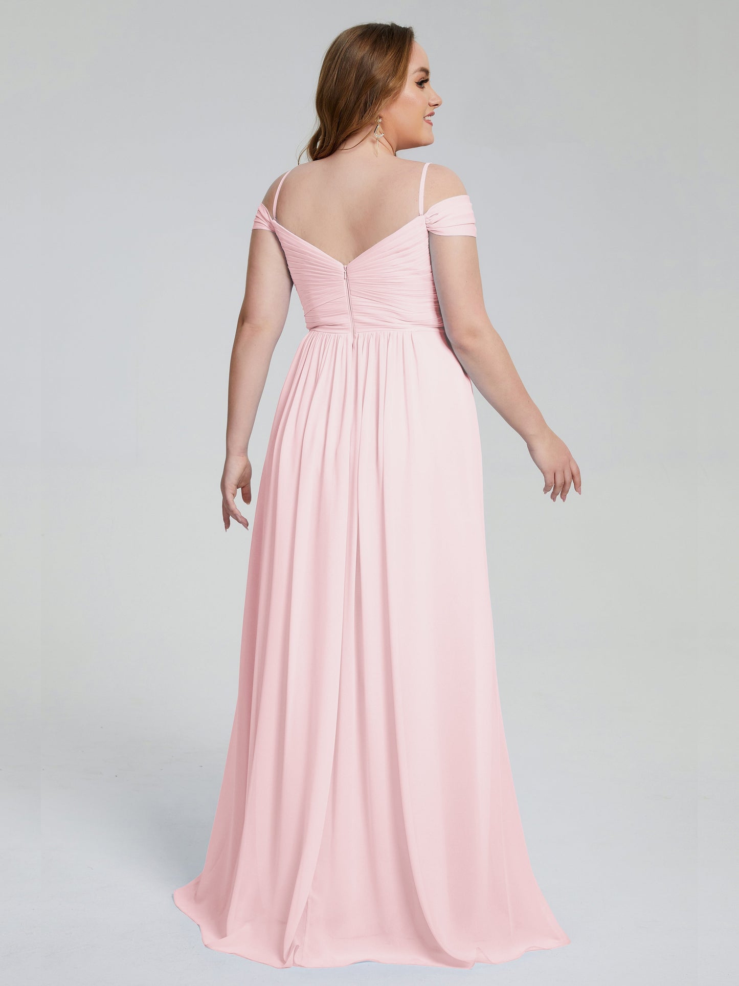 Catherine Elegant Straps Split Plus Size Bridesmaid Dresses
