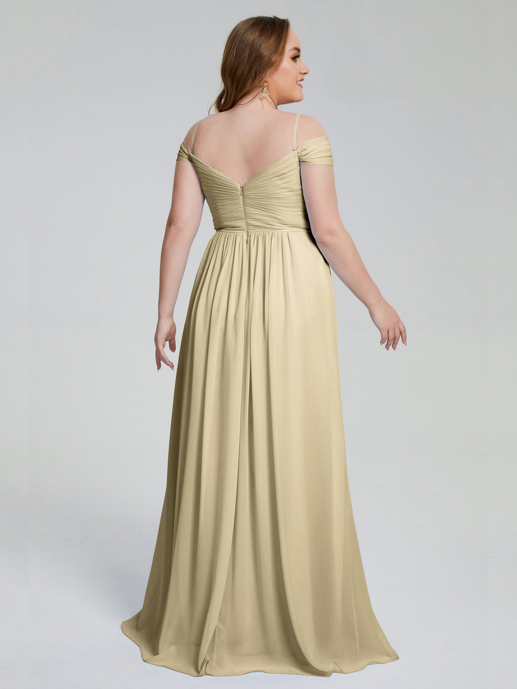 Catherine Elegant Straps Split Plus Size Bridesmaid Dresses