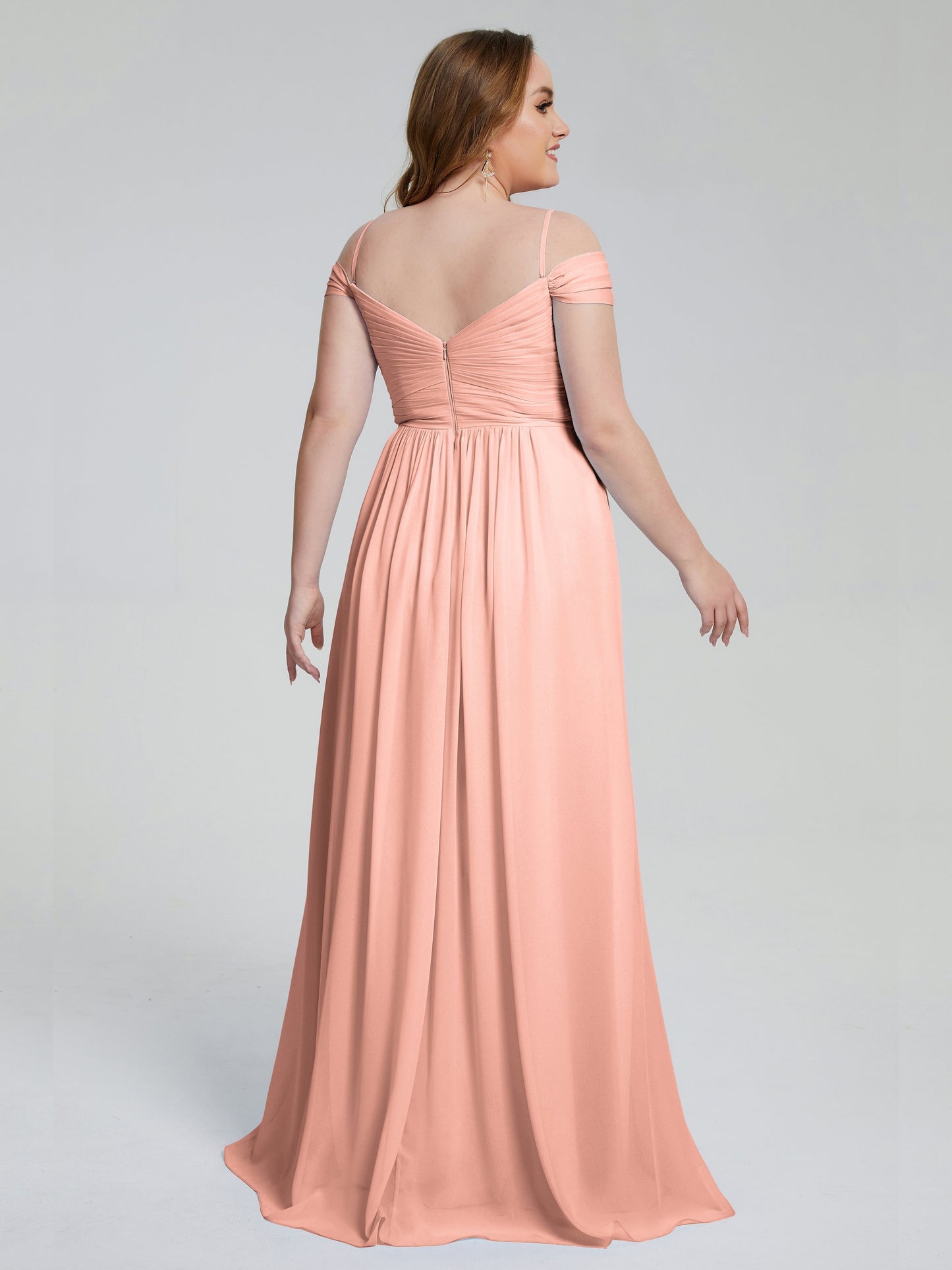 Catherine Elegant Straps Split Plus Size Bridesmaid Dresses