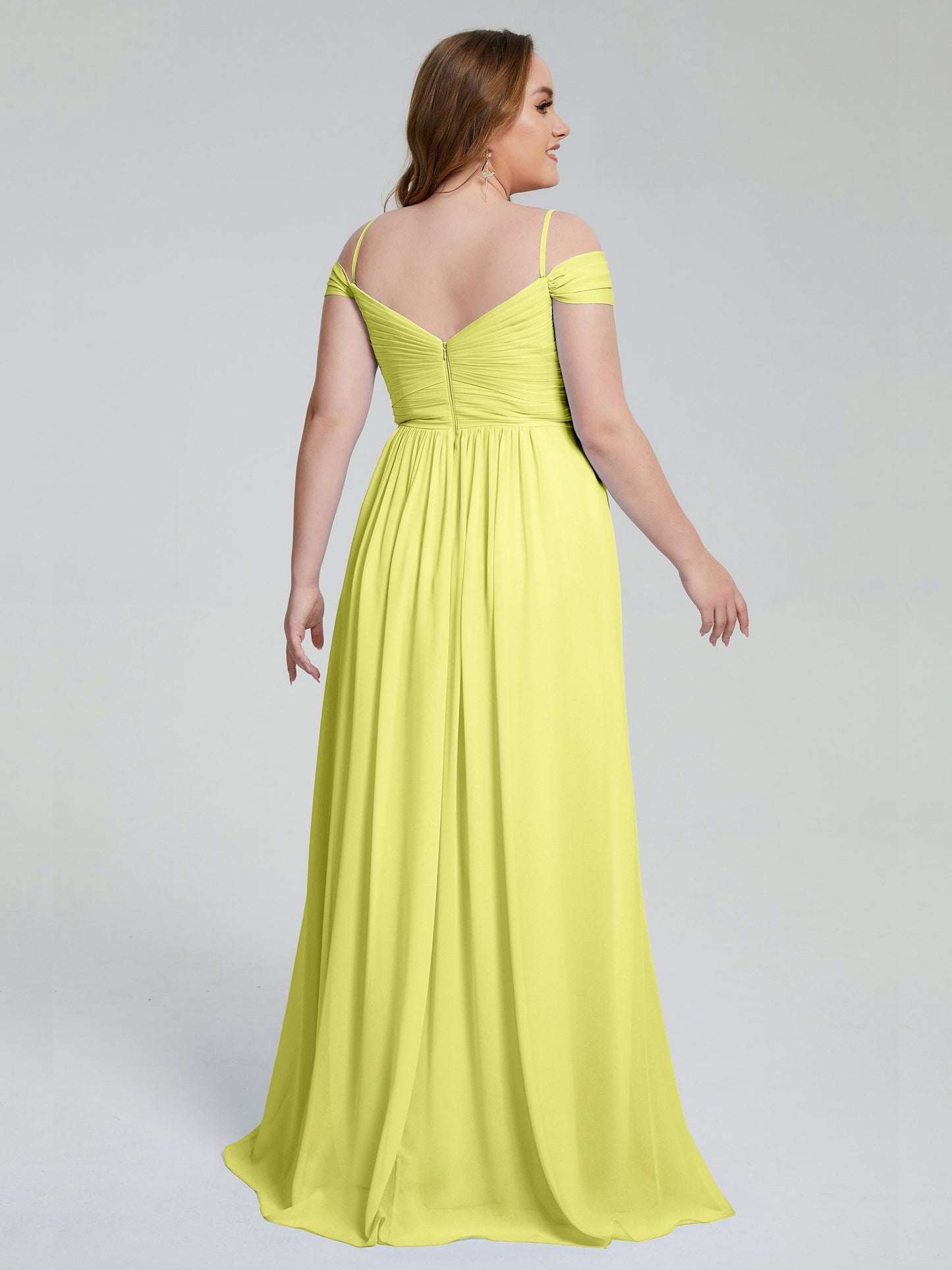 Catherine Elegant Straps Split Plus Size Bridesmaid Dresses