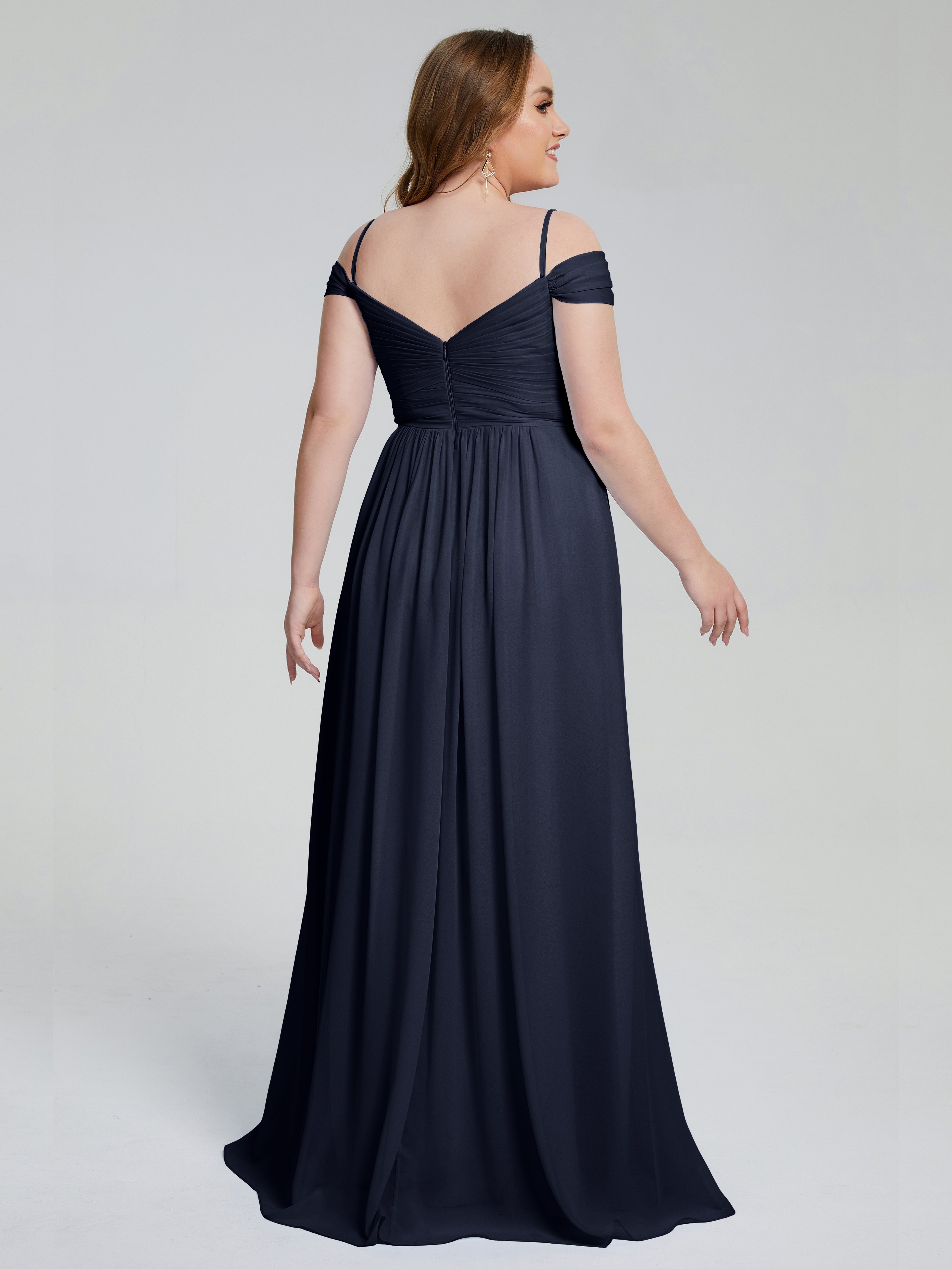 Catherine Elegant Straps Split Plus Size Bridesmaid Dresses