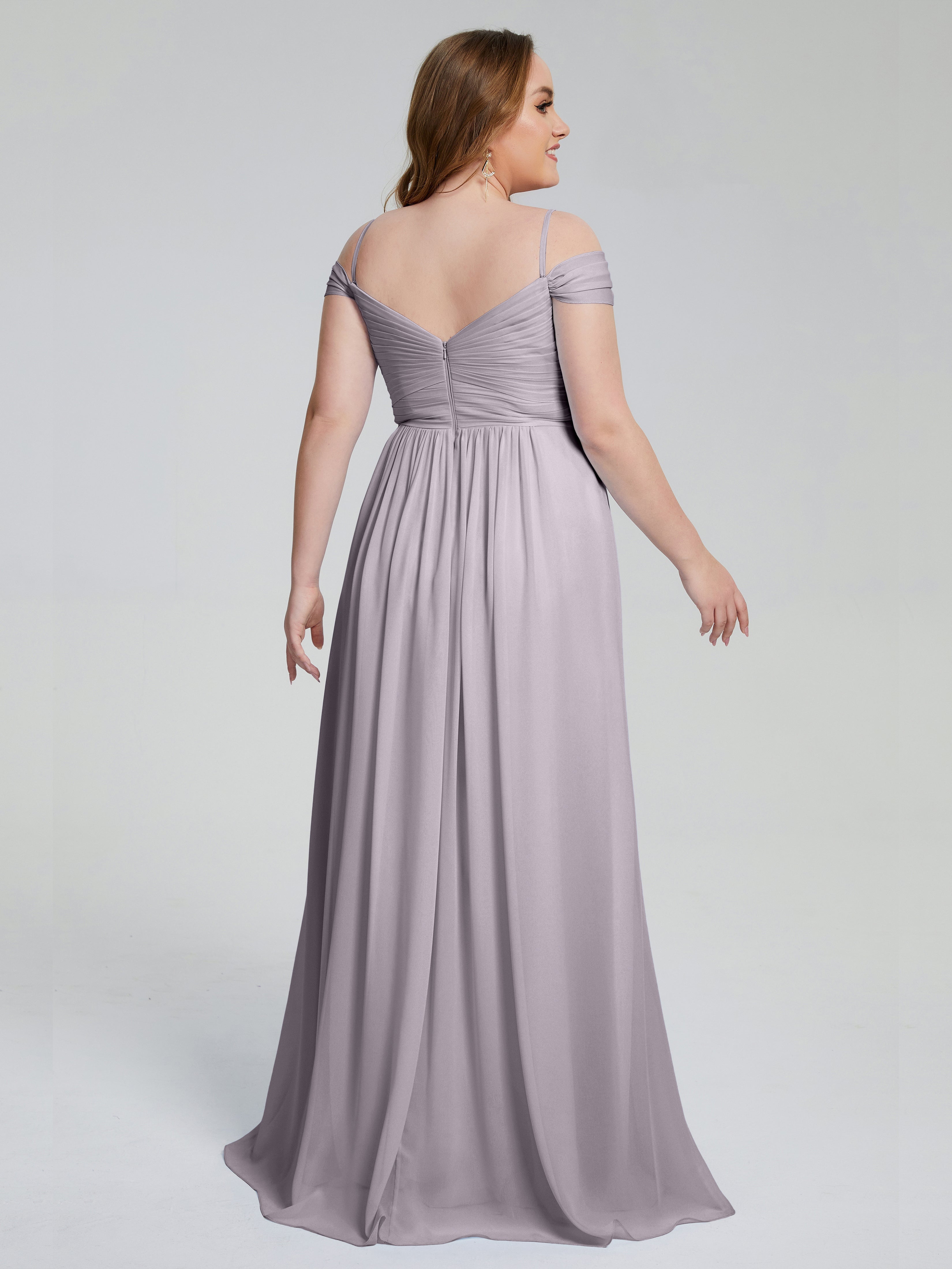 Catherine Elegant Straps Split Plus Size Bridesmaid Dresses