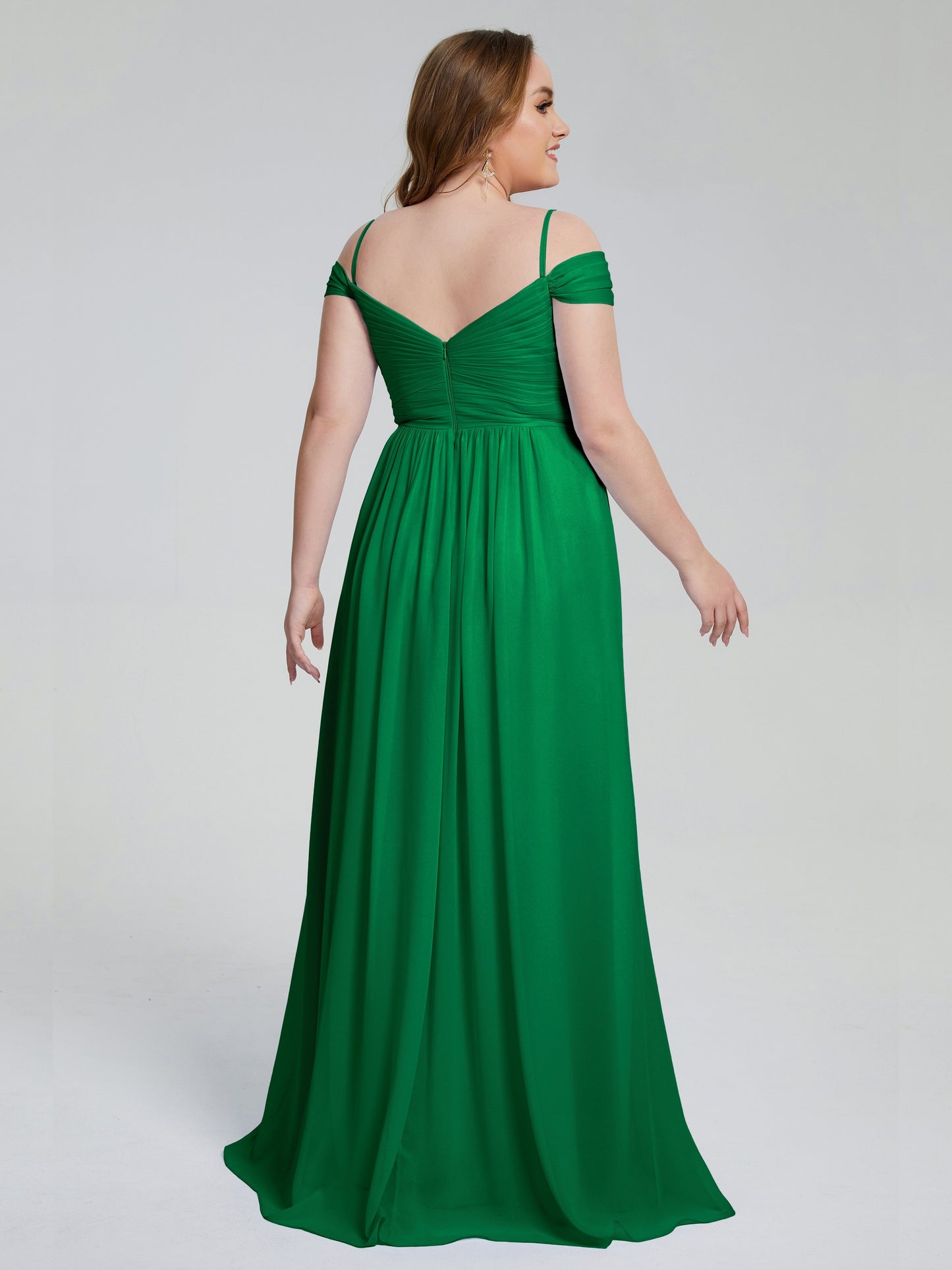 Catherine Elegant Straps Split Plus Size Bridesmaid Dresses