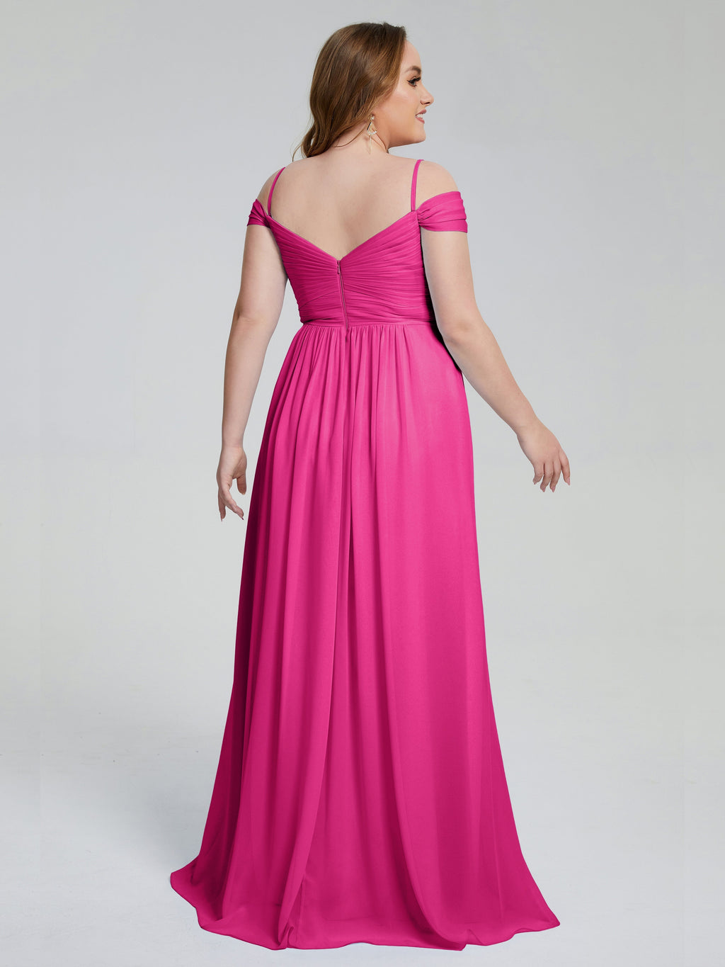 Catherine Elegant Straps Split Plus Size Bridesmaid Dresses