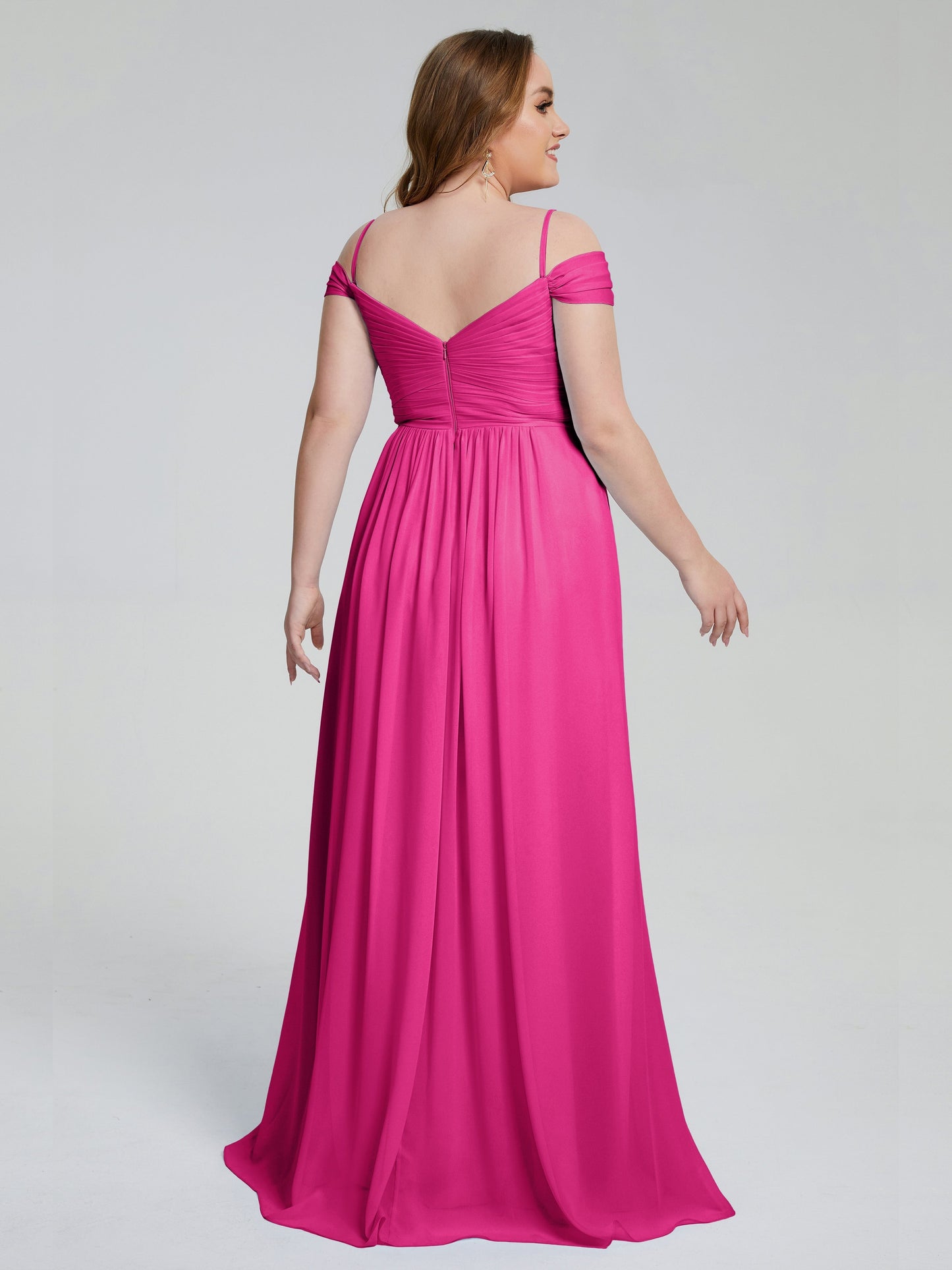 Catherine Elegant Straps Split Plus Size Bridesmaid Dresses