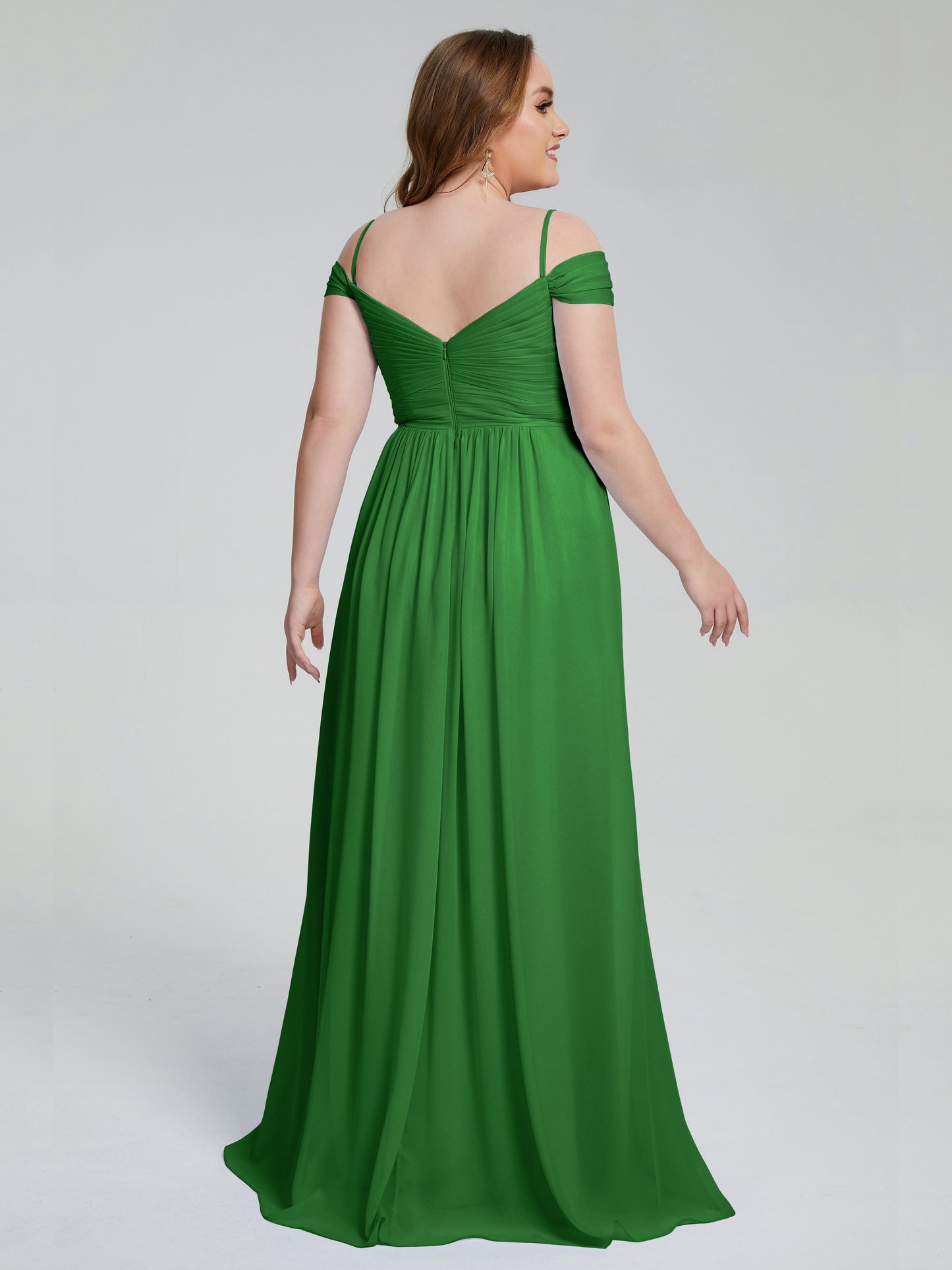 Catherine Elegant Straps Split Plus Size Bridesmaid Dresses