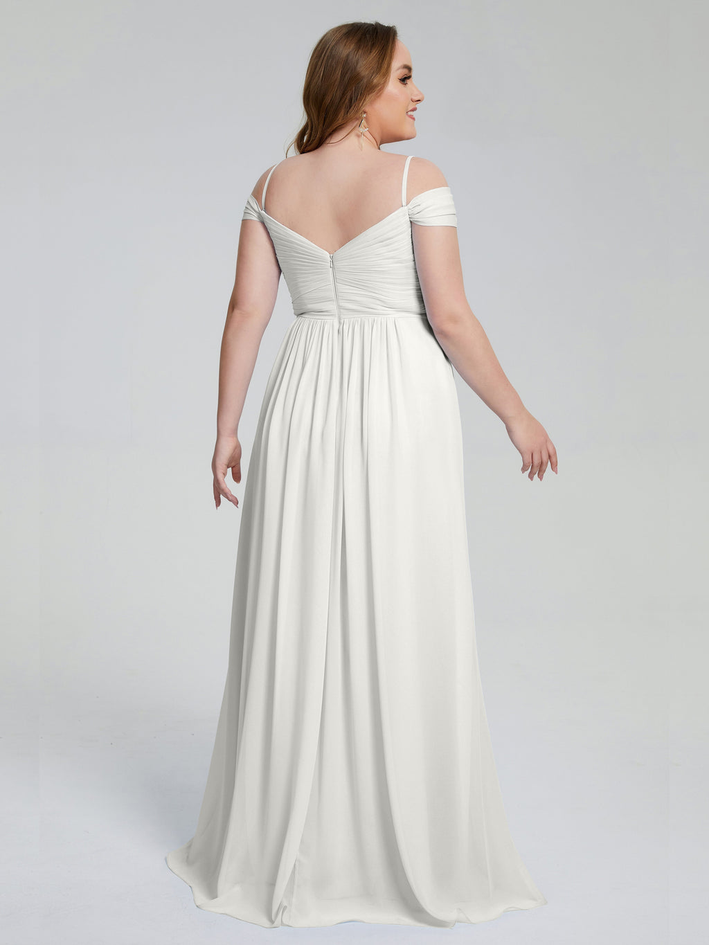 Catherine Elegant Straps Split Plus Size Bridesmaid Dresses