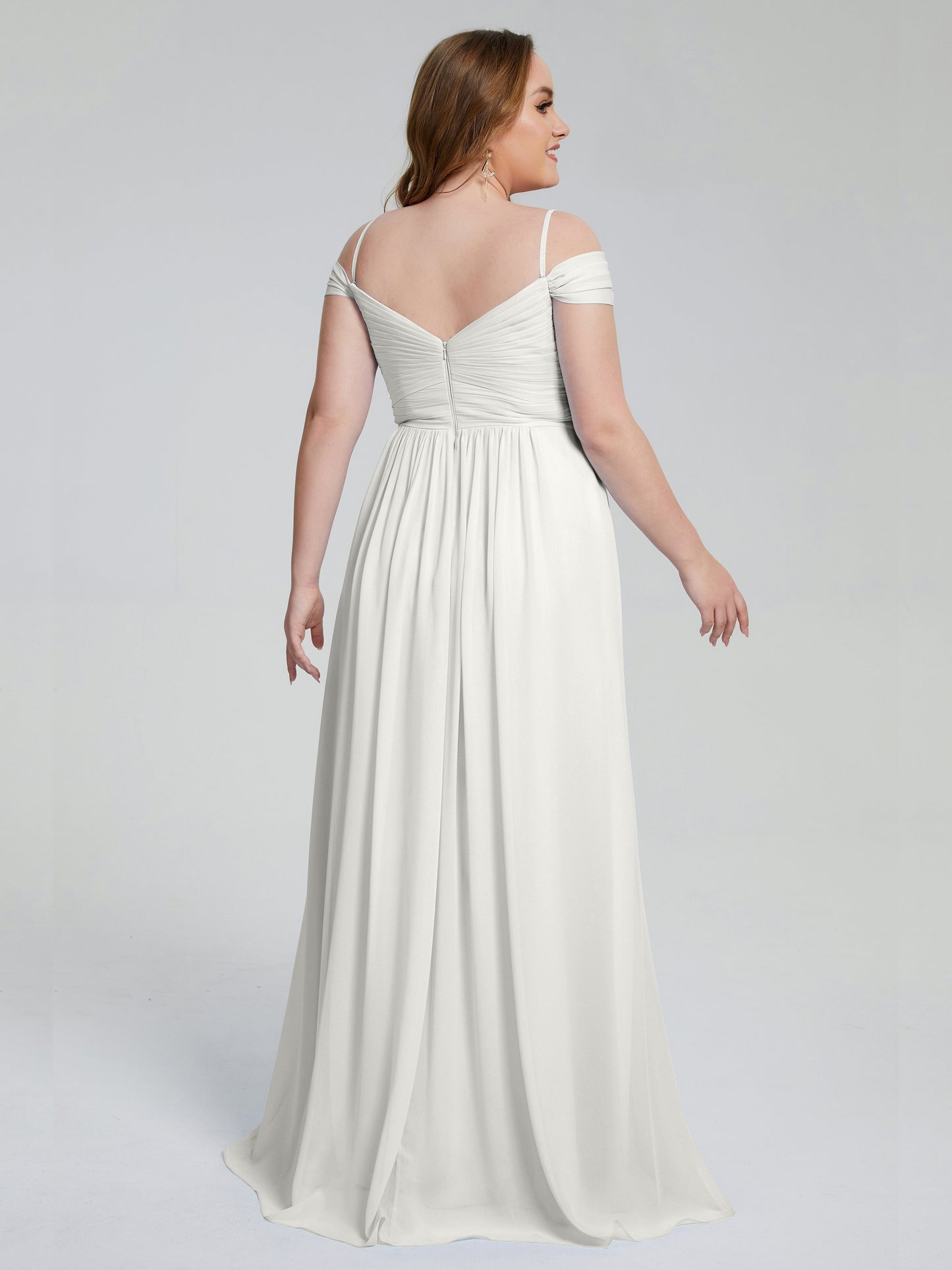 Catherine Elegant Straps Split Plus Size Bridesmaid Dresses