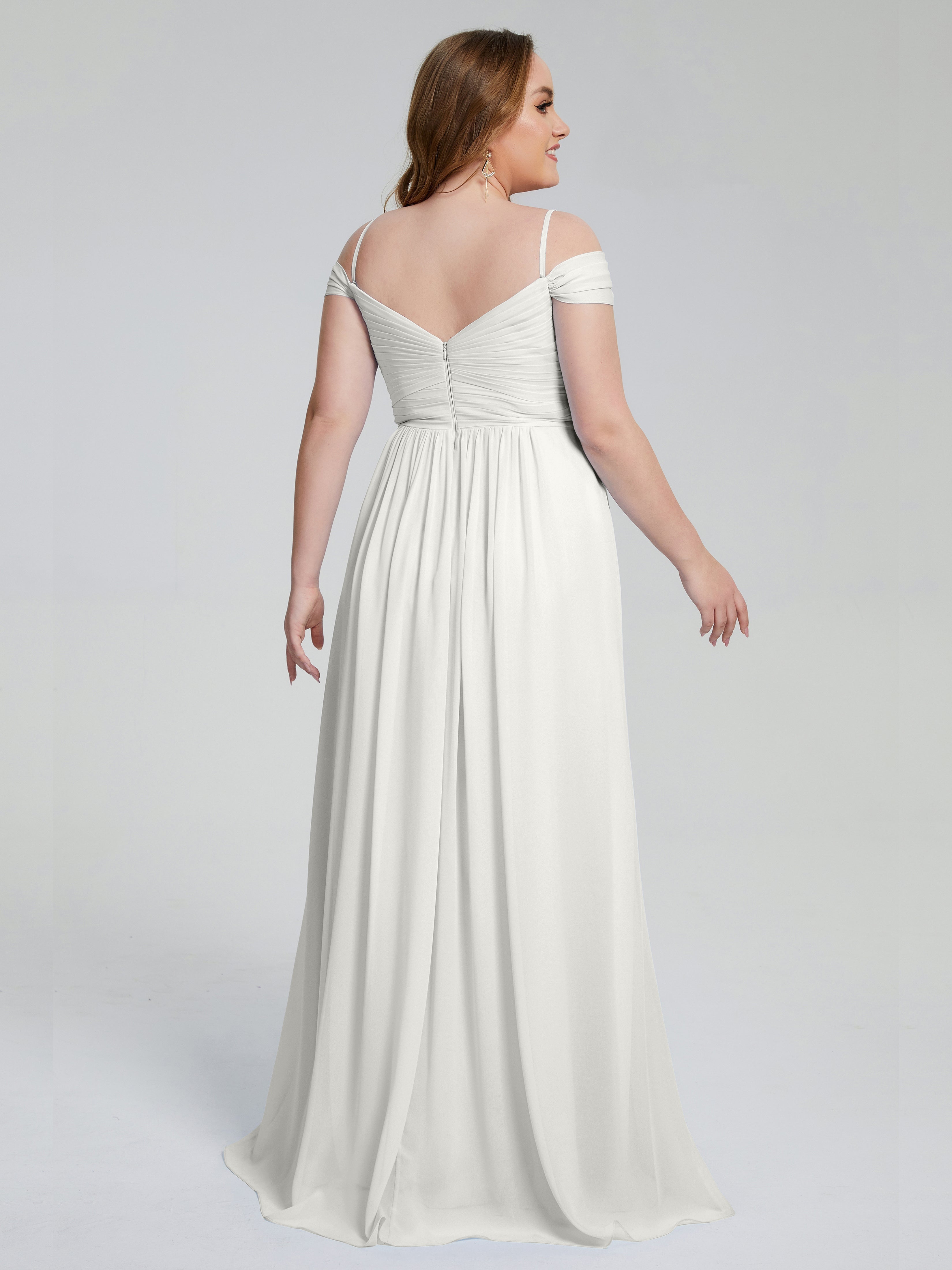 Catherine Elegant Straps Split Plus Size Bridesmaid Dresses