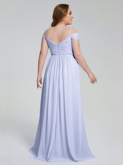 Catherine Elegant Straps Split Plus Size Bridesmaid Dresses